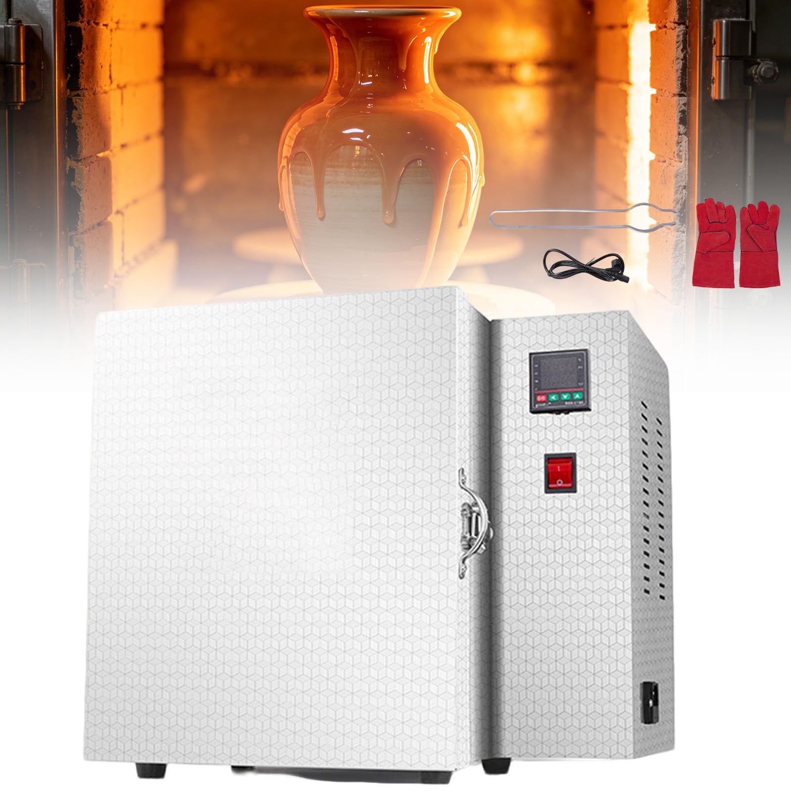 Elektrischer Brennofen für Keramik Zu Hause,1500W Schmuckguss Ausbrennofen,0-800 °c,Pid Temperaturregelung,Tisch Schmelzmuffelofen für Schmuck,Metall Und Wachsfiguren