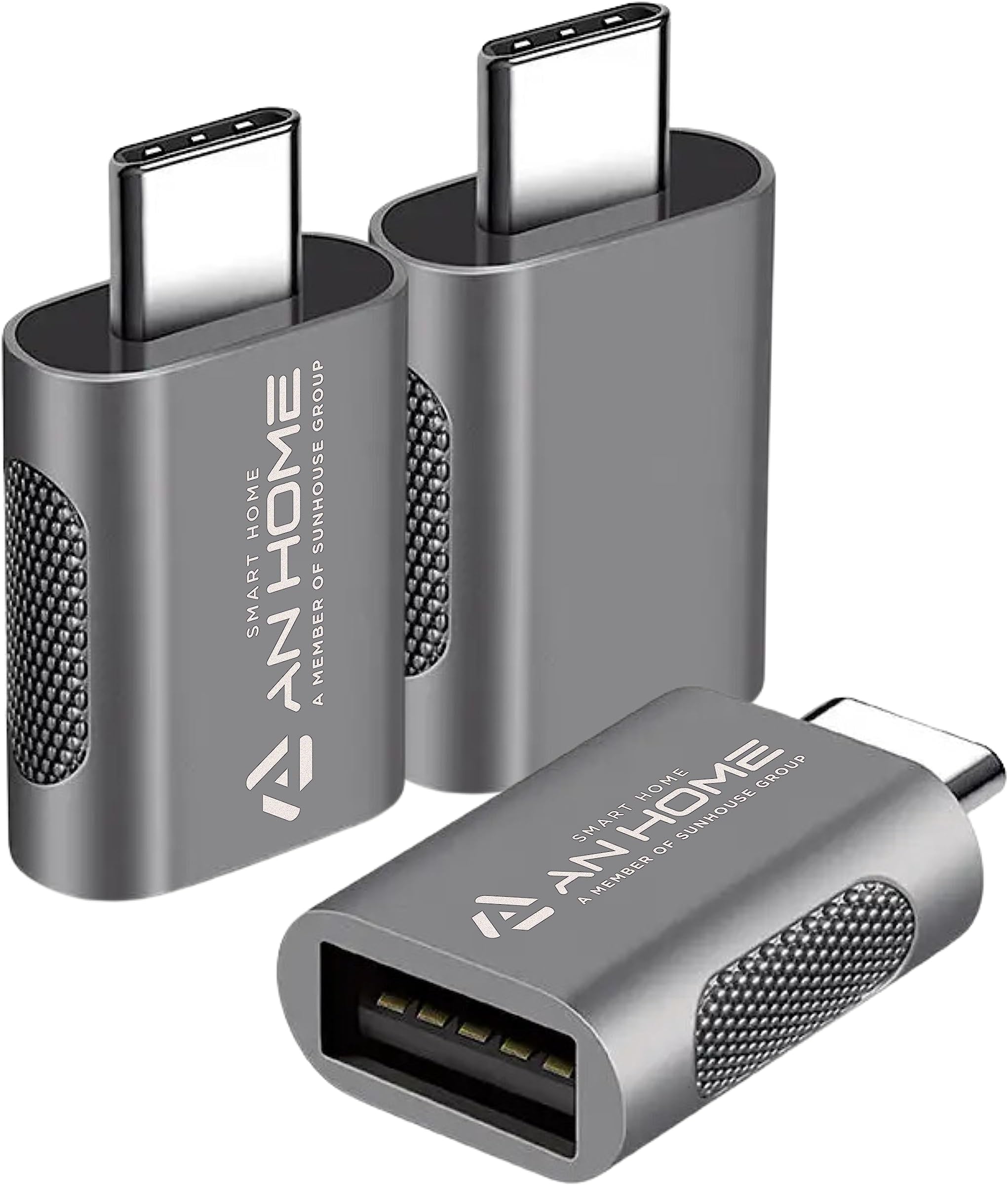 AnHome USB C to USB Adapter, 3-Pack USB-C Male to USB-A Female Converter, USBA 3.1 up to 10Gbps, Type C OTG Adapters USBC Adaptador Tipo Compatible with MacBook Pro/Air iPhone iPad Samsung Surface
