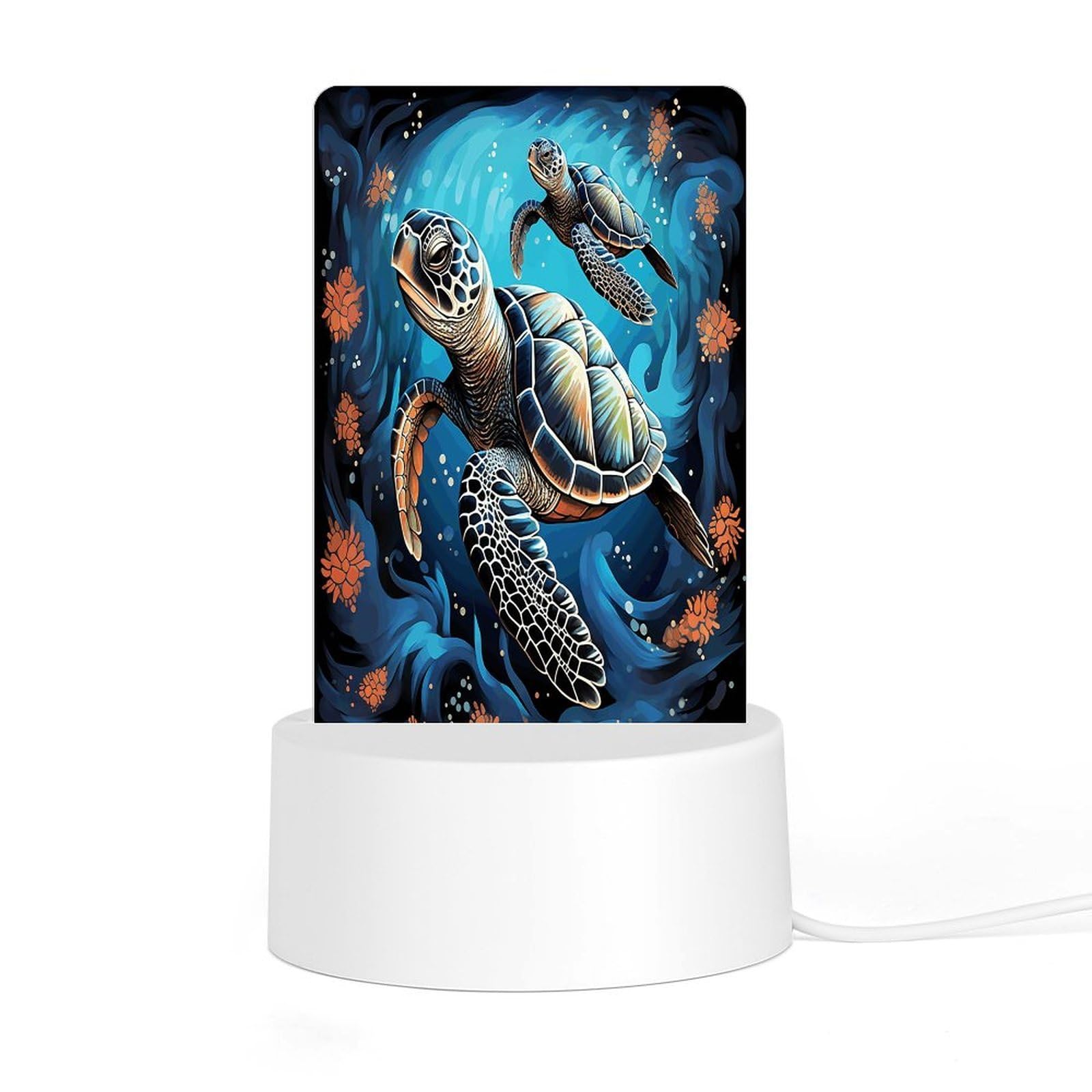 Adfgyerh Style Sea Turtle Boho Night Light Acrylic Material Easy Installation, Home Decor Usb Interface Power Supply, Lamp For Restaurant Bar Cafe Room Decor