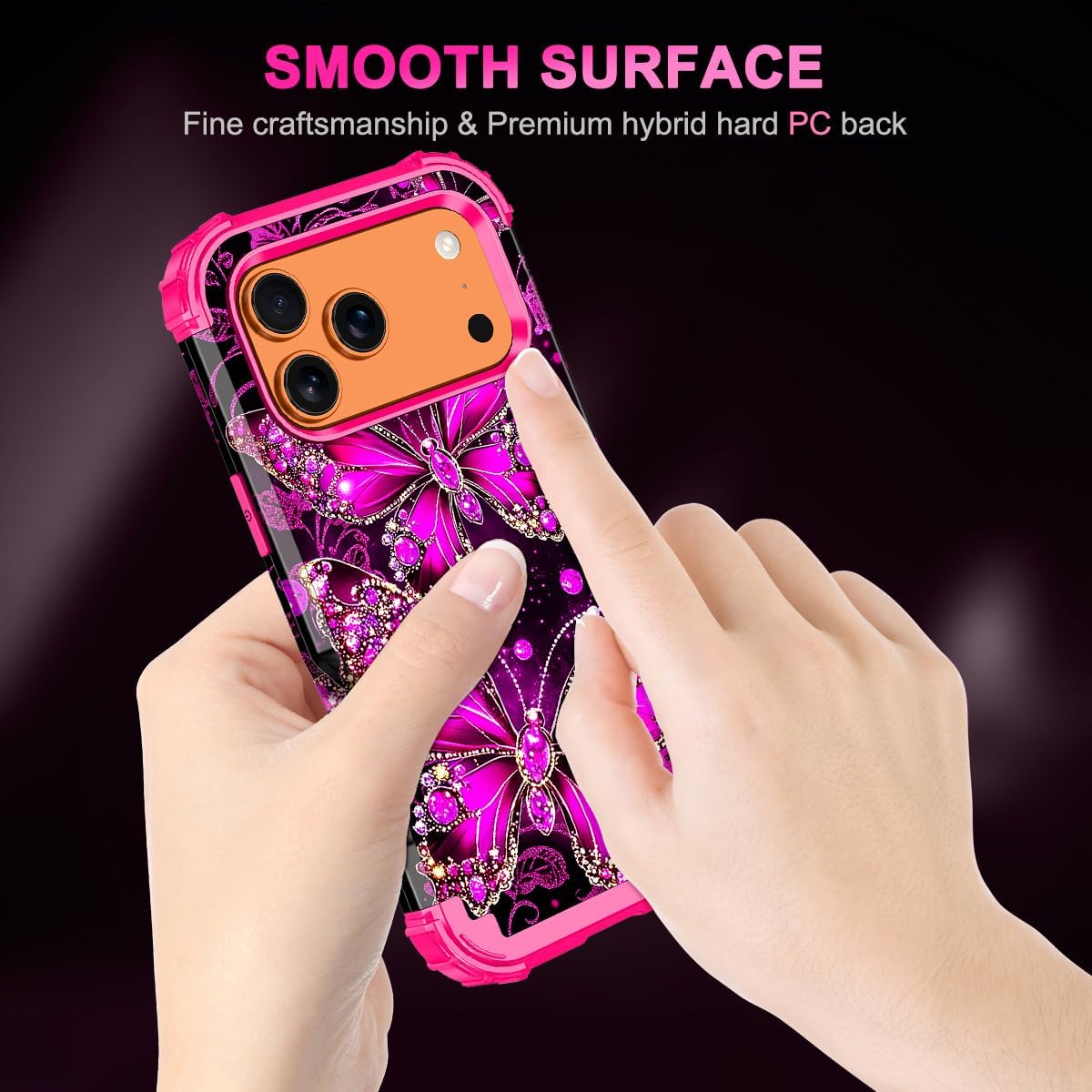 Casetego for iPhone 17 Pro Case,Glow in The Dark Three Layer Heavy Duty Sturdy Shockproof Full Protection Rugged Hard PC+Soft TPU Bumper Case for Apple iPhone 17 Pro 6.3 inch,All Hot Pink - Image 7