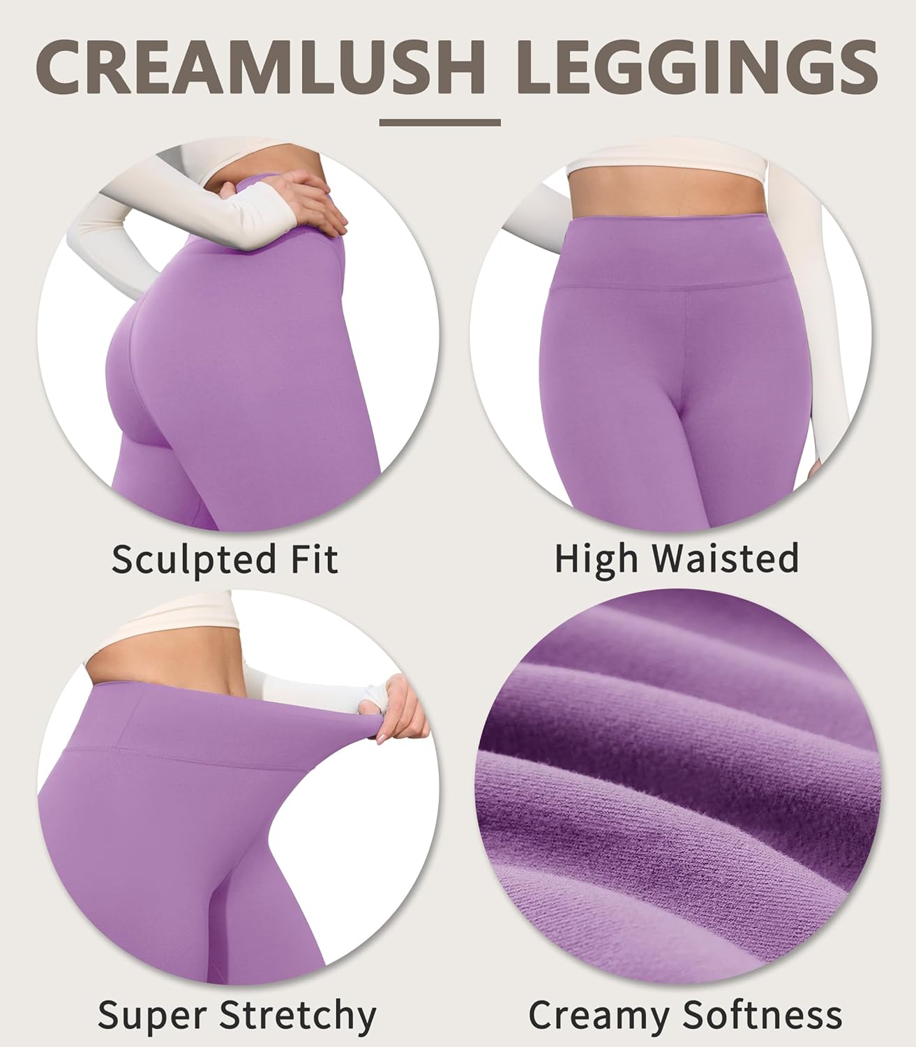 VALANDY Creamlush 4 Pack Capri Leggings for Women-High Waisted Stretchy Soft Yoga Lounge Pants(S-3XL) - Image 5