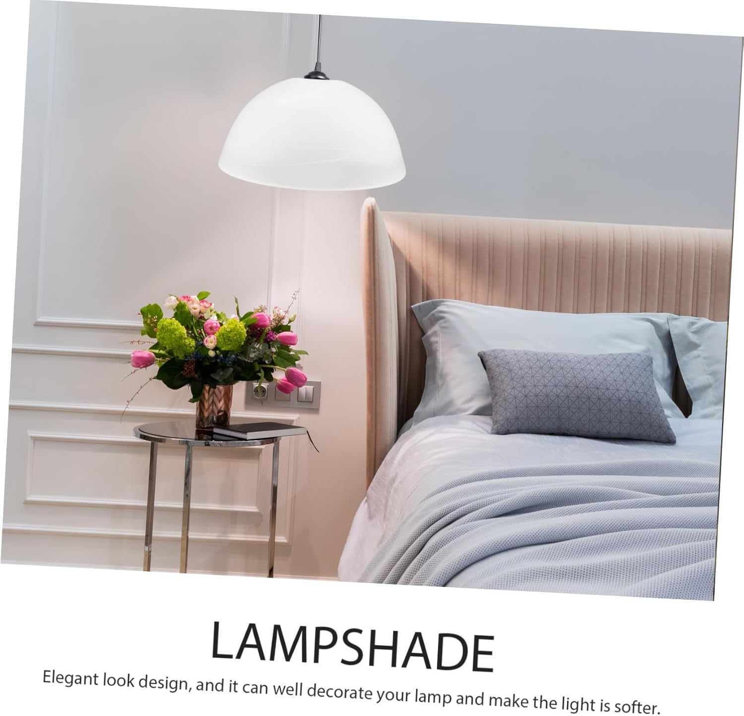 Gadpiparty Frosted Glass Lamp Shade Small Pendant Light Indoor Ceiling Lamp Cover for Wall Floor Lighting Fixtures Simple Structure Easy to Install Suitable for Home Hotel Living Study