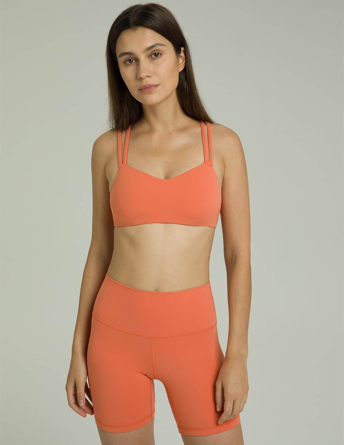 Colorfulkoala Women's Dreamlux Strappy Sports Bra Crisscross Back Yoga Tops with Molded Foam Cups - Image 2