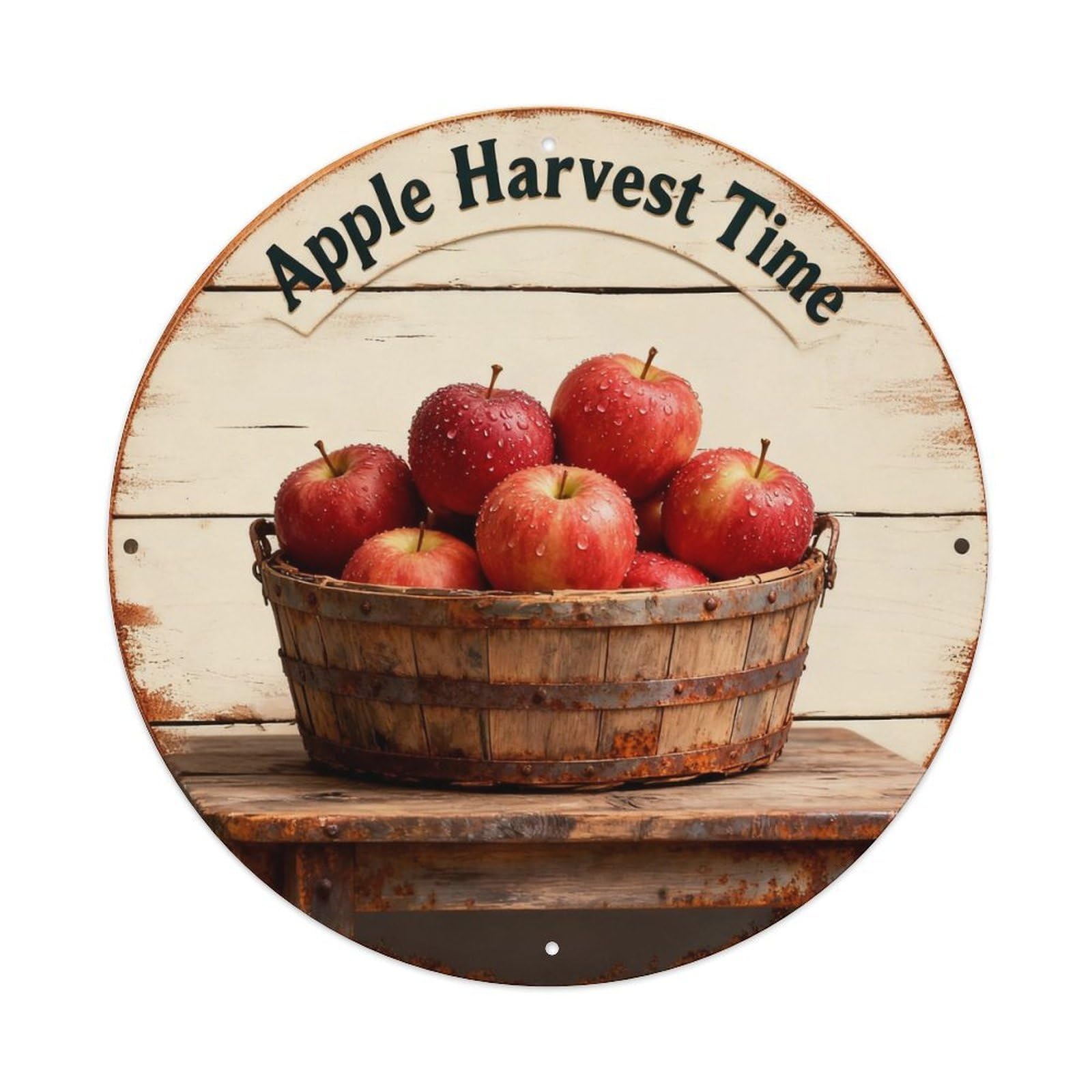 Apple Harvest Time Sign Metal Tin Sign Plaque