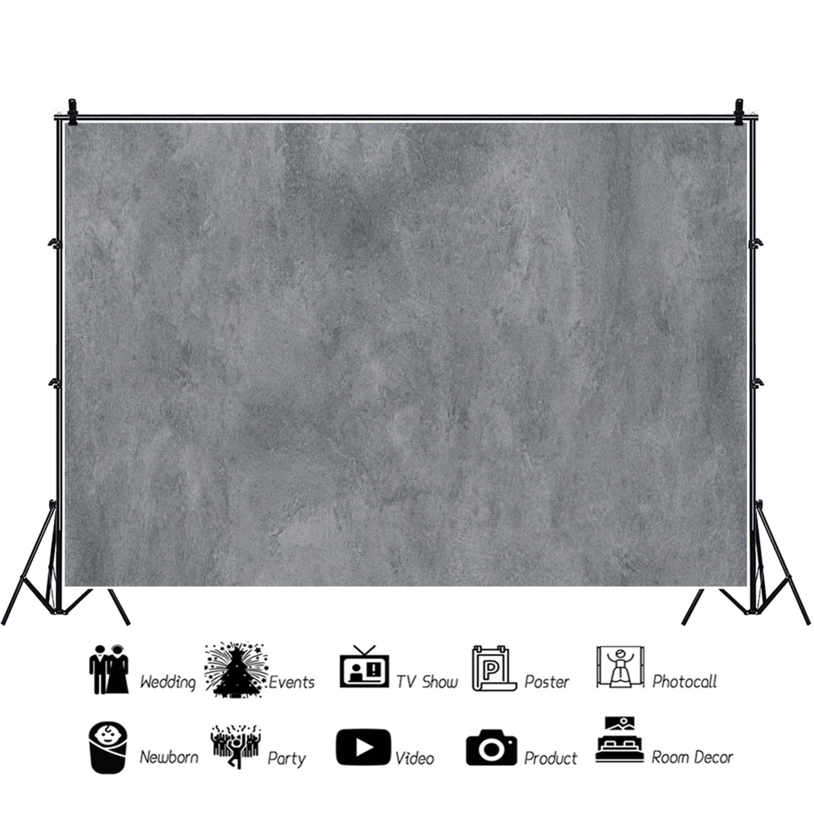 YongFoto 3x2,5m Vinile Sfondo Fotografico Struttura grigia del calcestruzzo e del cemento Fondale Foto Festa Bambini Boby Nozze Partito Studio Fotografico Puntelli