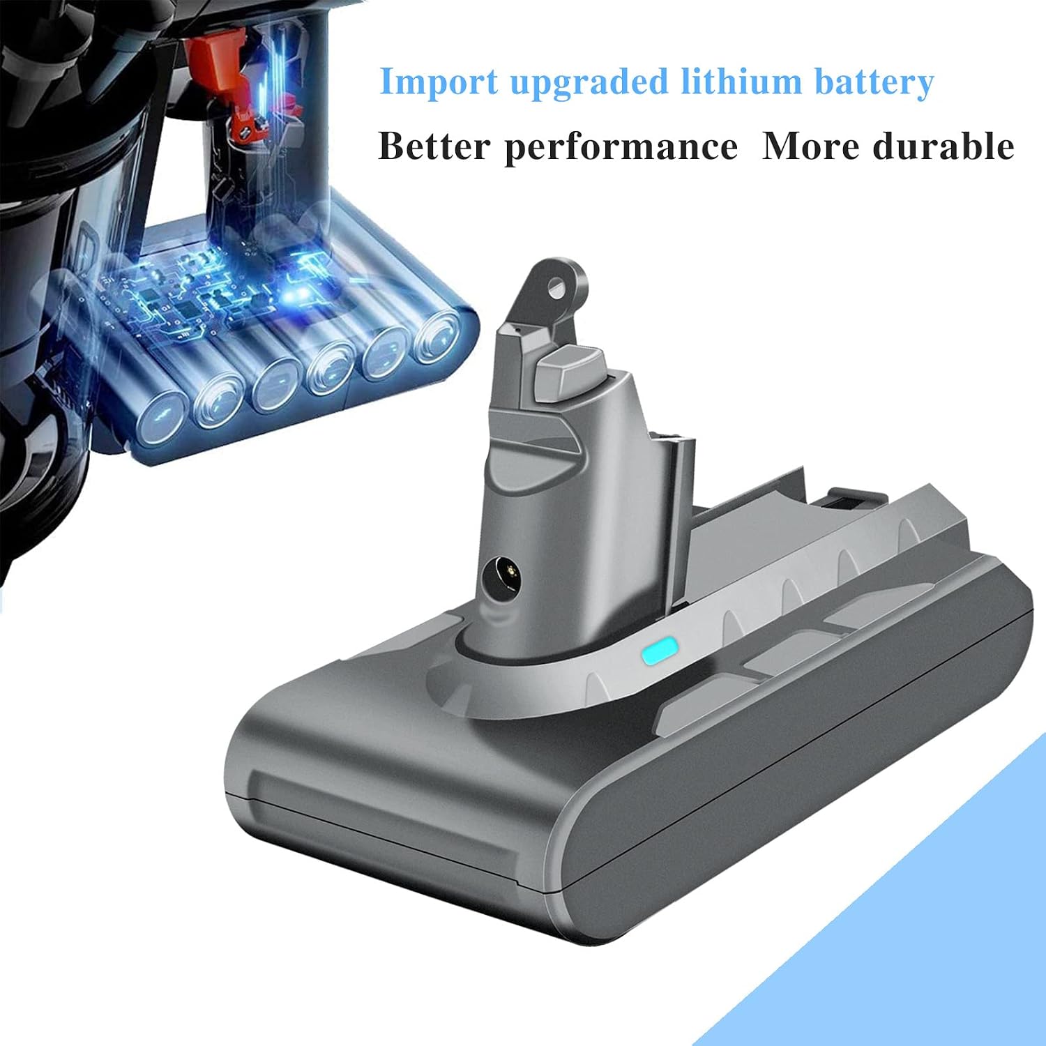 Lekzai Upgraded V6 Battery Replacement Compatible with Dyson V6 Animal Absolute Fluffy Motorhead Slim SV03 SV04 SV05 SV06 SV07 SV09 DC58 DC59 DC61 DC62 DC72 DC74 Vacuum 4000mAh