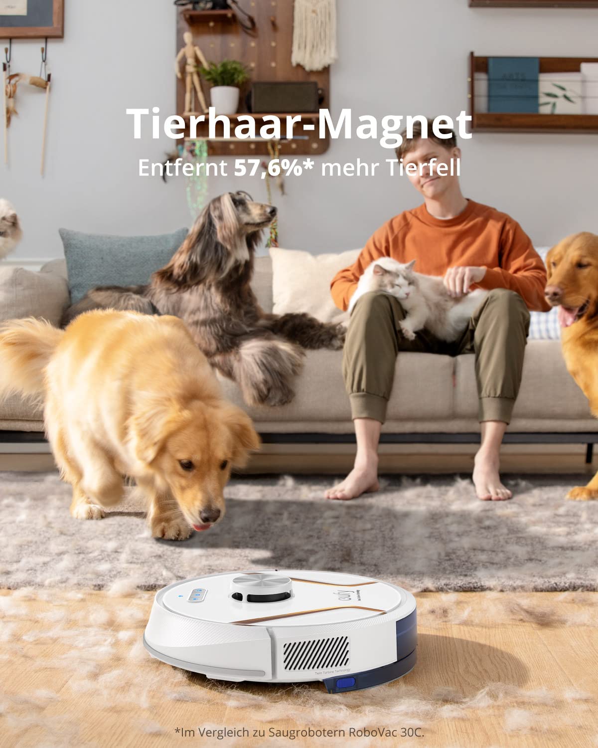 eufy Saugroboter mit Wischfunktion, RoboVac X8 Hybrid, 2X 2000Pa Saugleistung, iPath Lasernavigation, 2-in-1 Sauger & Wischmopp, AI. Map 2.0 Technologie,WLAN-Funktion(weiß)(Generalüberholt)