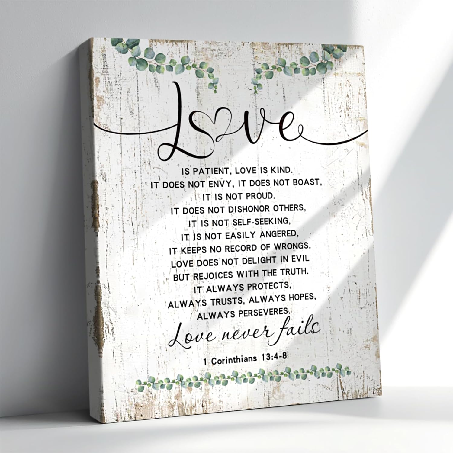 Inspirational Wall Art Love Is Patient Love Is Kind Wall Art Inspirational Quotes Canvas Wedding Painting 1 corinthians 13 Wall Decor For Bathroom Bedroom Home Decor Framed Ready To Hang 12x16 Inch