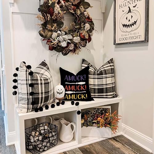 Miniatura 10 de PANDICORN Hocus Pocus - Juego de 4 fundas de almohada de Halloween de 20 x 20 pulgadas, diseño de Sanderson Sisters I Smell Children Amuck Fall