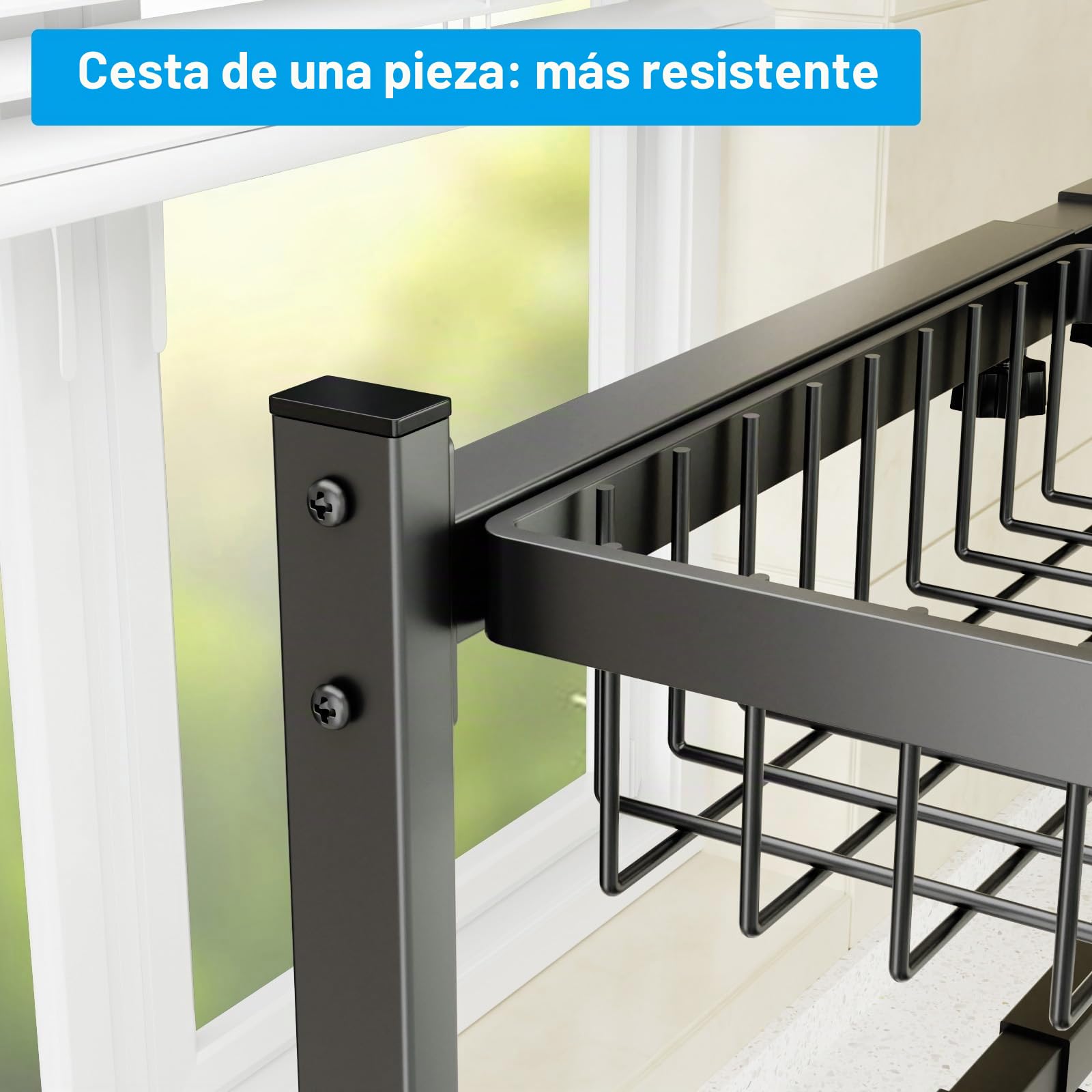 SNSLXH Escurridor de Platos de 2 Niveles, 4 cestas sobre el Fregadero, 67.5 cm-89.9 cm, Estante Grande para Fregadero para Cocina, Extensible y Ajustable, Ahorra Espacio en la Cocina