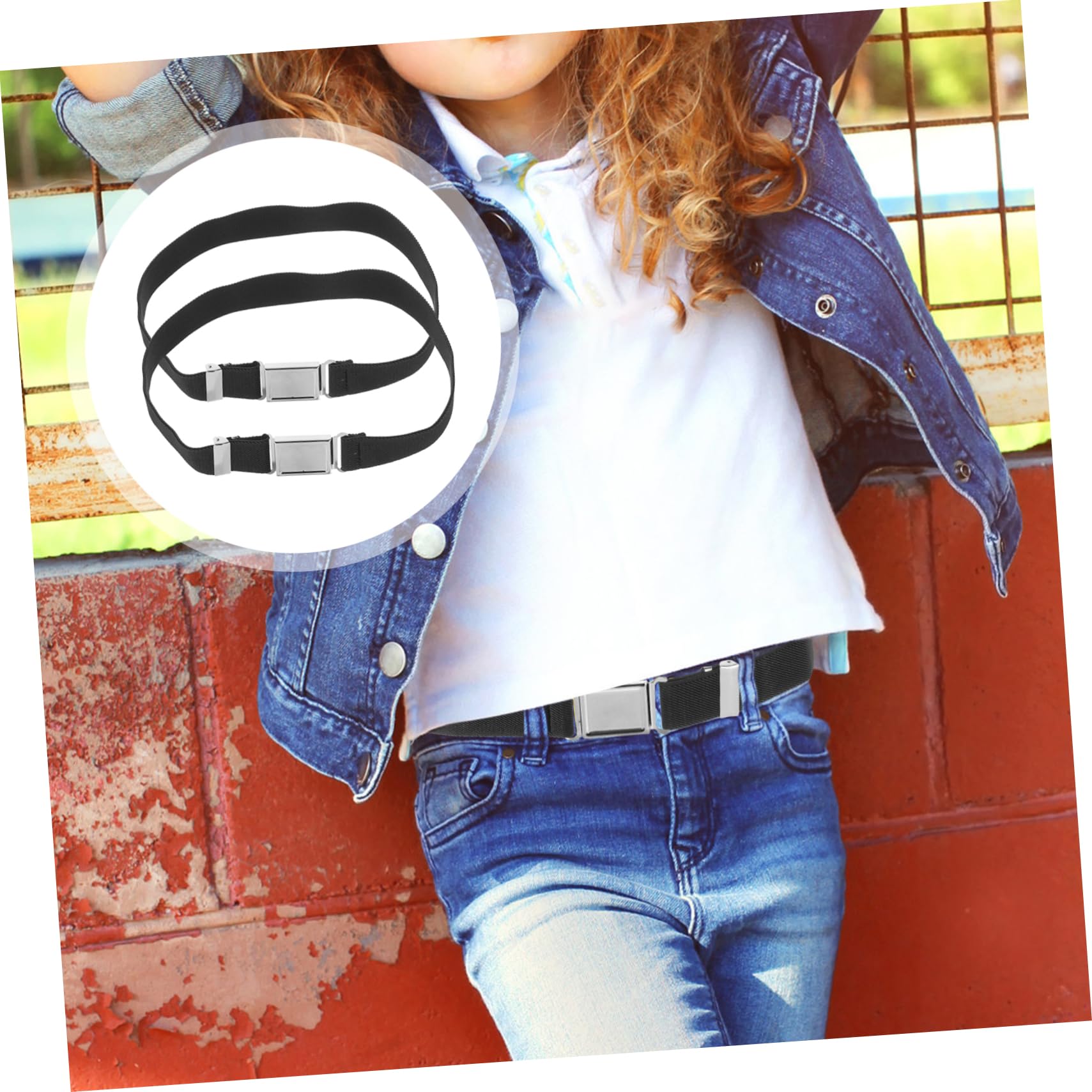 Healvian 5sets Boys and Girls Elastic Belts Toddler Belt Buckle Decorative for Boys Girls 8-10 2pcs*5