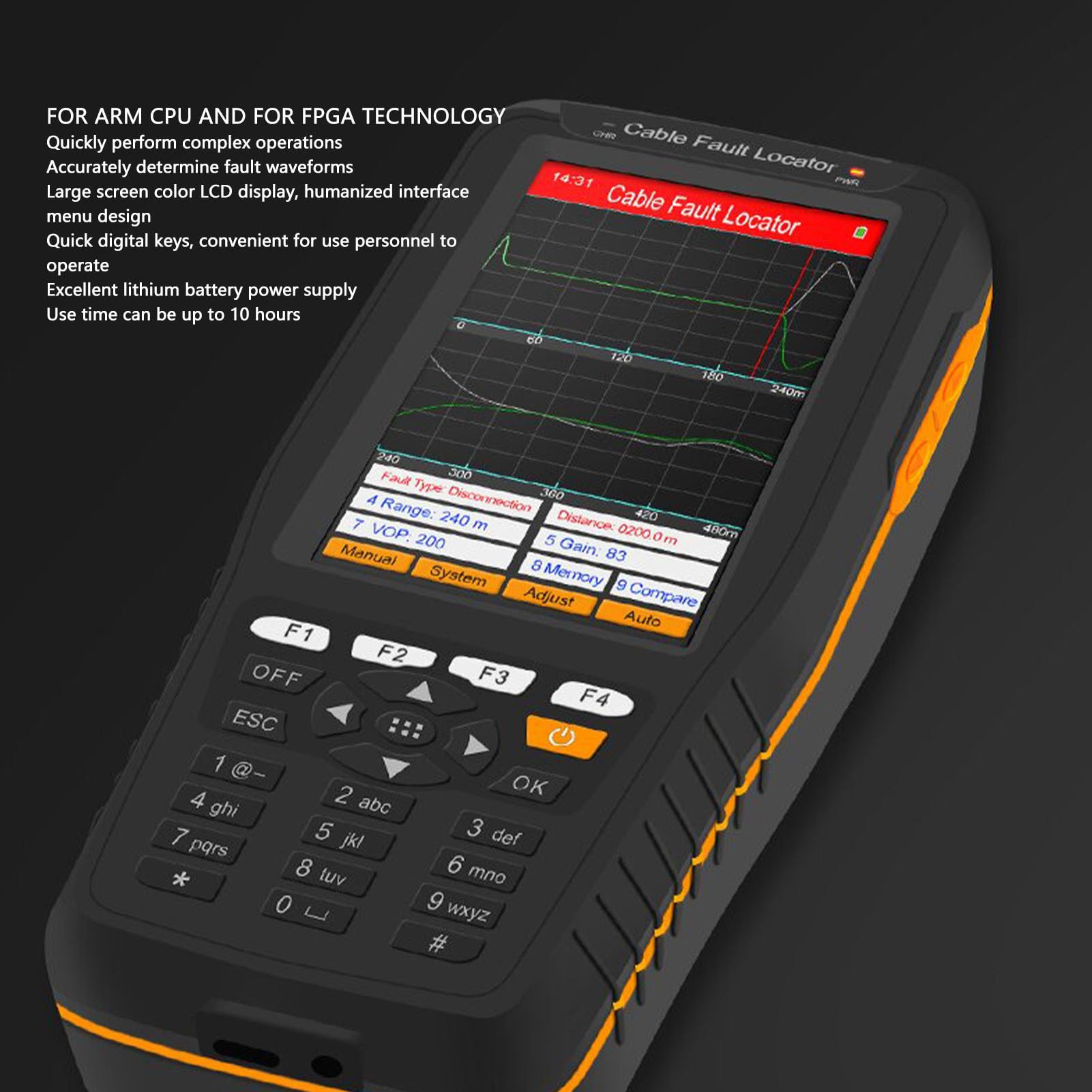 Tester Digitale per Guasti Ai Cavi 8KM Telemetro Intelligente TDR, Riconoscimento della Forma D'onda Digitale, per L'analisi dei Guasti Ai Cavi (Spina UE 100‑240 V)