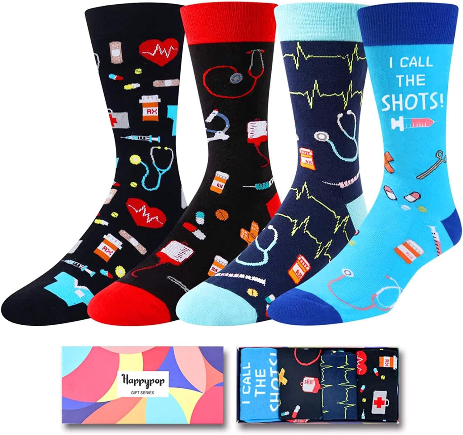 HAPPYPOP Doctor Patriots Math Lover Gifts - Teeth Golf Nurse Space Astronomy Lover Socks