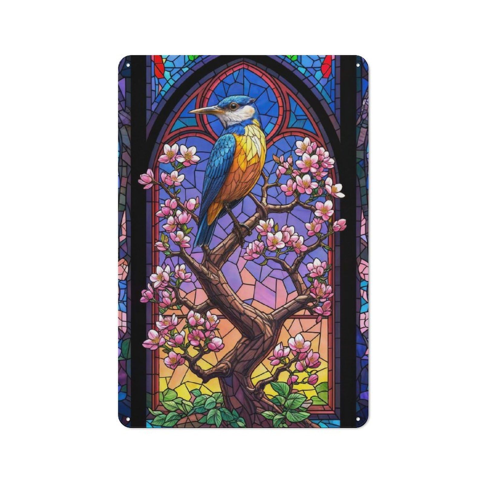 Junmoney Style-4 Birdie Retro-Style Tin Wall Plaque 30X20cm For Café Or Home Bar, For Themed Interiors In Cafés And Home Bars