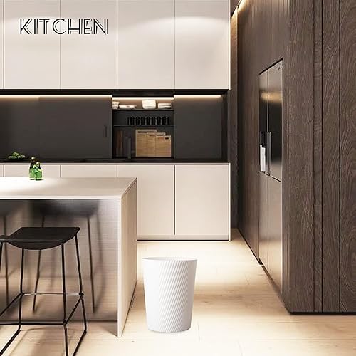 Miniatura 6 de UUJOLY Cubo de basura pequeño para basura, contenedores para baños, lavandería, cocinas, oficinas, habitaciones de niños, dormitorios (blanco)