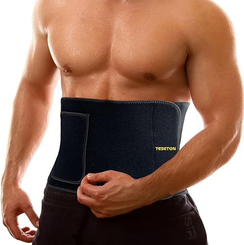 TESETON Waist Trimmer for Women Men-Sweat Band Waist Trainer for Women Lower Belly Fat, Easy to Clean