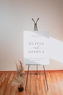 Minimalist Wedding Welcome Sign, Elegant Simple Wedding Welcome Sign, 12" X 18" (Small), 27" (Medium), 36" (Large), Plastic, Modern, Pole Mount, Weather