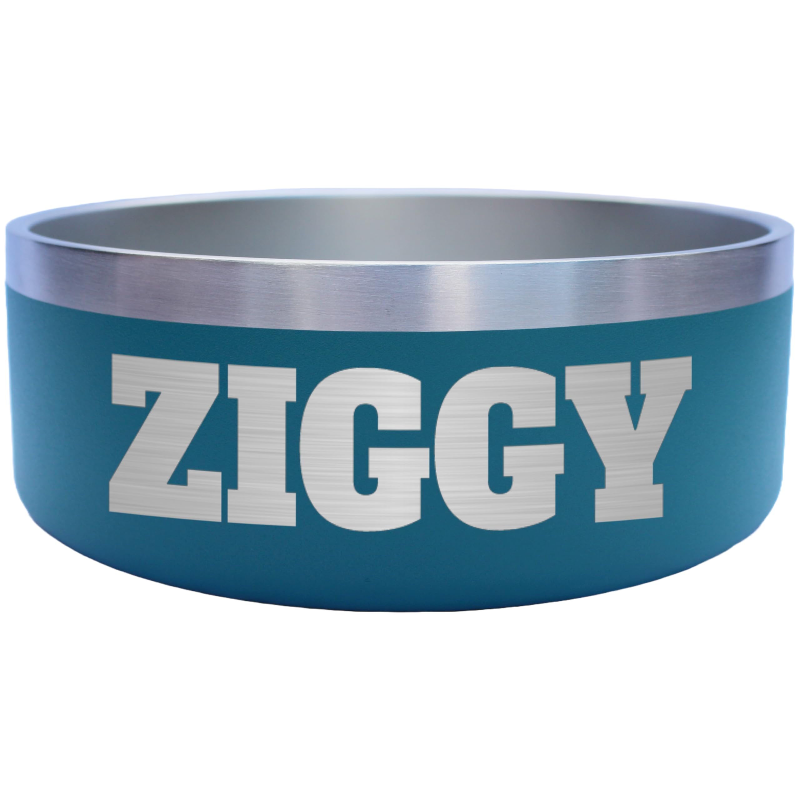 Custom Dog Bowl with Large Name - 304 Stainless Steel, Personalized Engraved, Nonslip, Custom Cat Bowl, Feeder, Pet Supplies, Food (Teal, Medium -