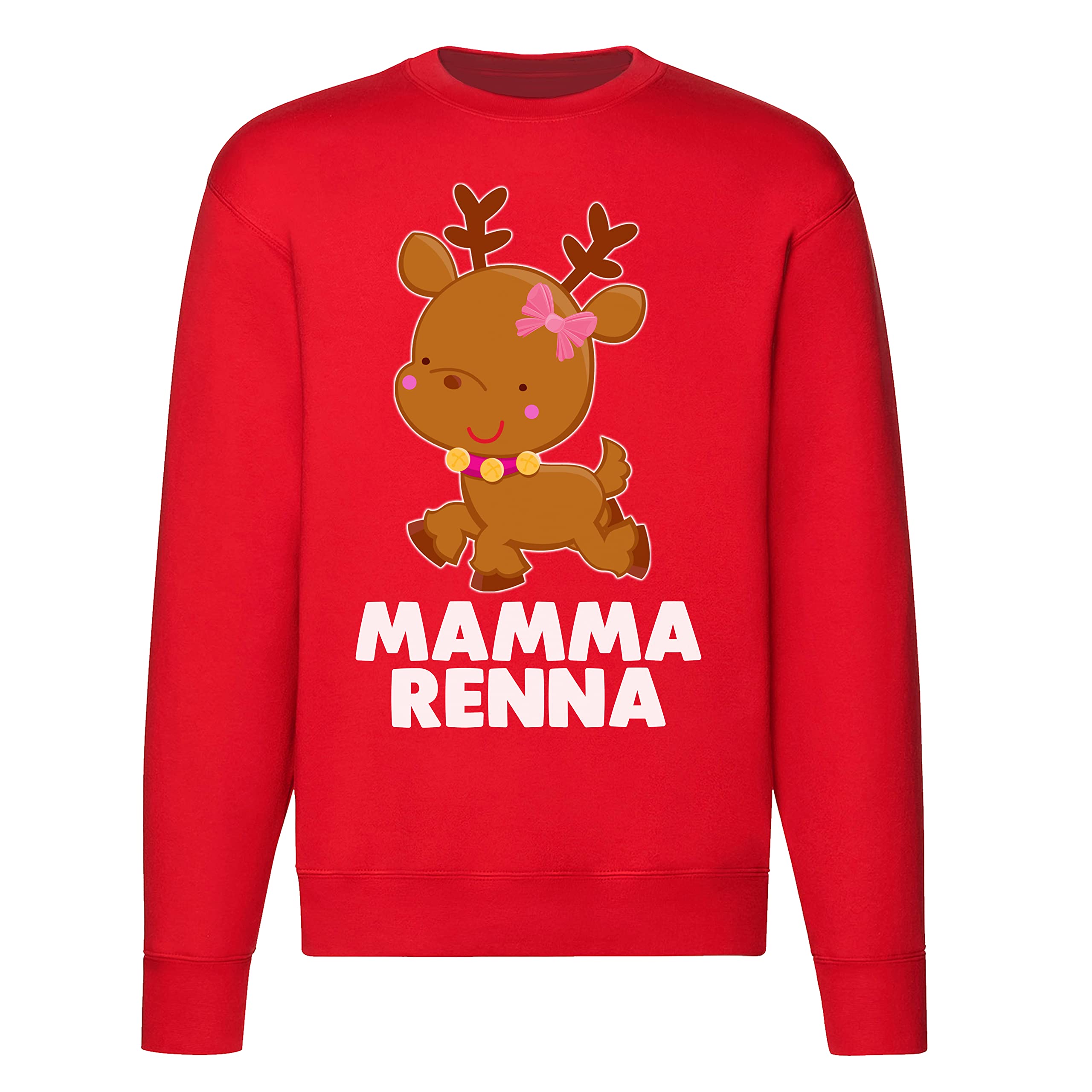 Tris Natale Felpe Girocollo Body Manica Lunga per Uso Quotidiano Giornaliero Famiglia Babbo Natale Renna Pupazzo di Neve papà Mamma Baby Coordinato
