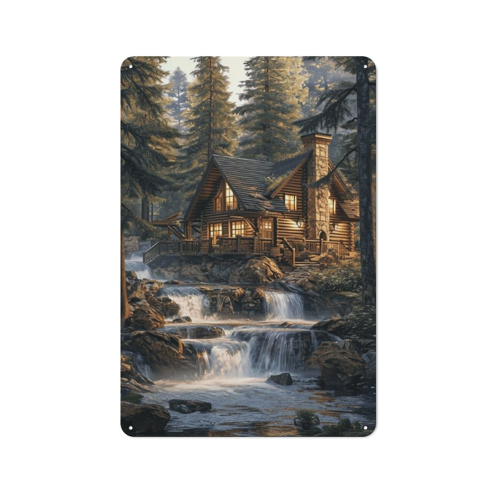 Junmoney Forest Cabin Retreat Vintage Bistro Metal Sign 30X20cm, Bistro Wall Plaque For Takeaway, Bar, Kitchen Or Counter Area