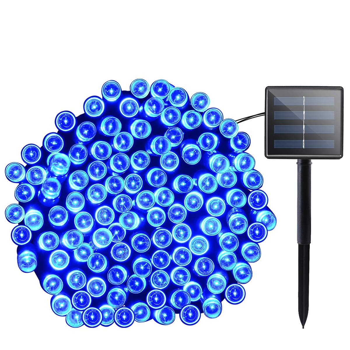 HULX Solar Christmas Fairy Lights, 7M 50LED Solar Outdoor String Lights Solar Tree String Lights Waterproof for Garden Window (Blue)