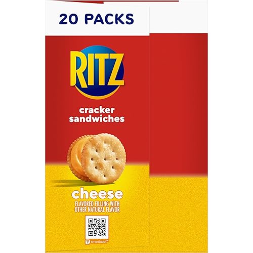 Vista 35 de RITZ Galletas tipo sándwich de queso, 20 paquetes de bocadillos (6 galletas por paquete)