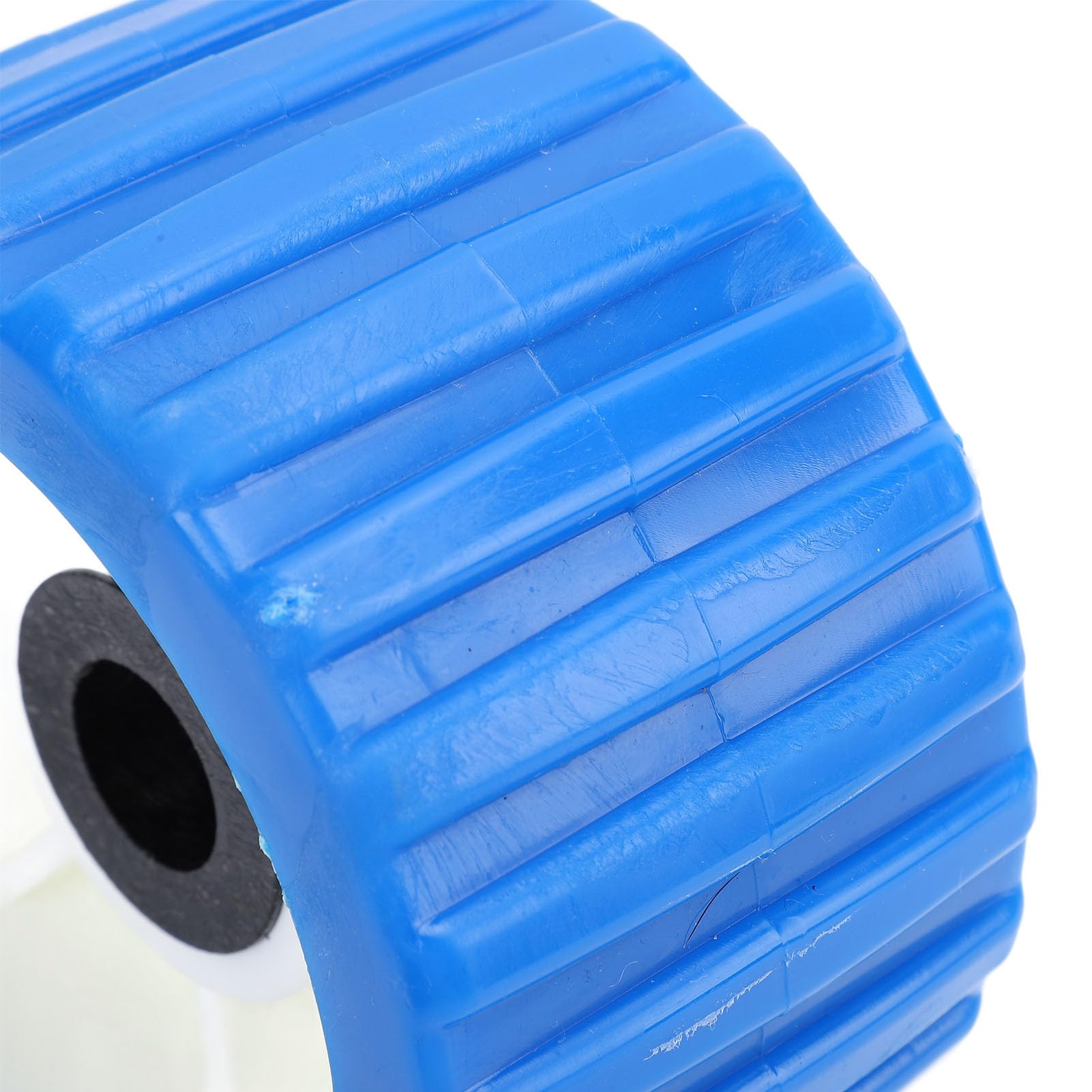 Fabater 3" Breite x 5" Außendurchmesser Bootsanhängerrollen, Poly-Rippen, Wackelmontagelochdurchmesser 1-1/8", 4 Stück, blau, Standard