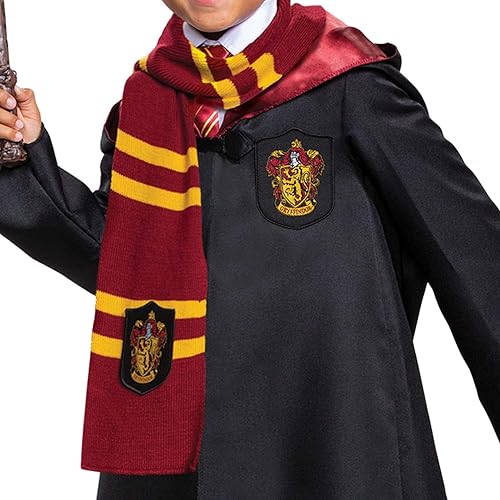Miniatura 4 de Harry Potter - Conjunto de disfraz oficial del mundo mágico con bata, bufanda, corbata y varita, talla S (4-6)