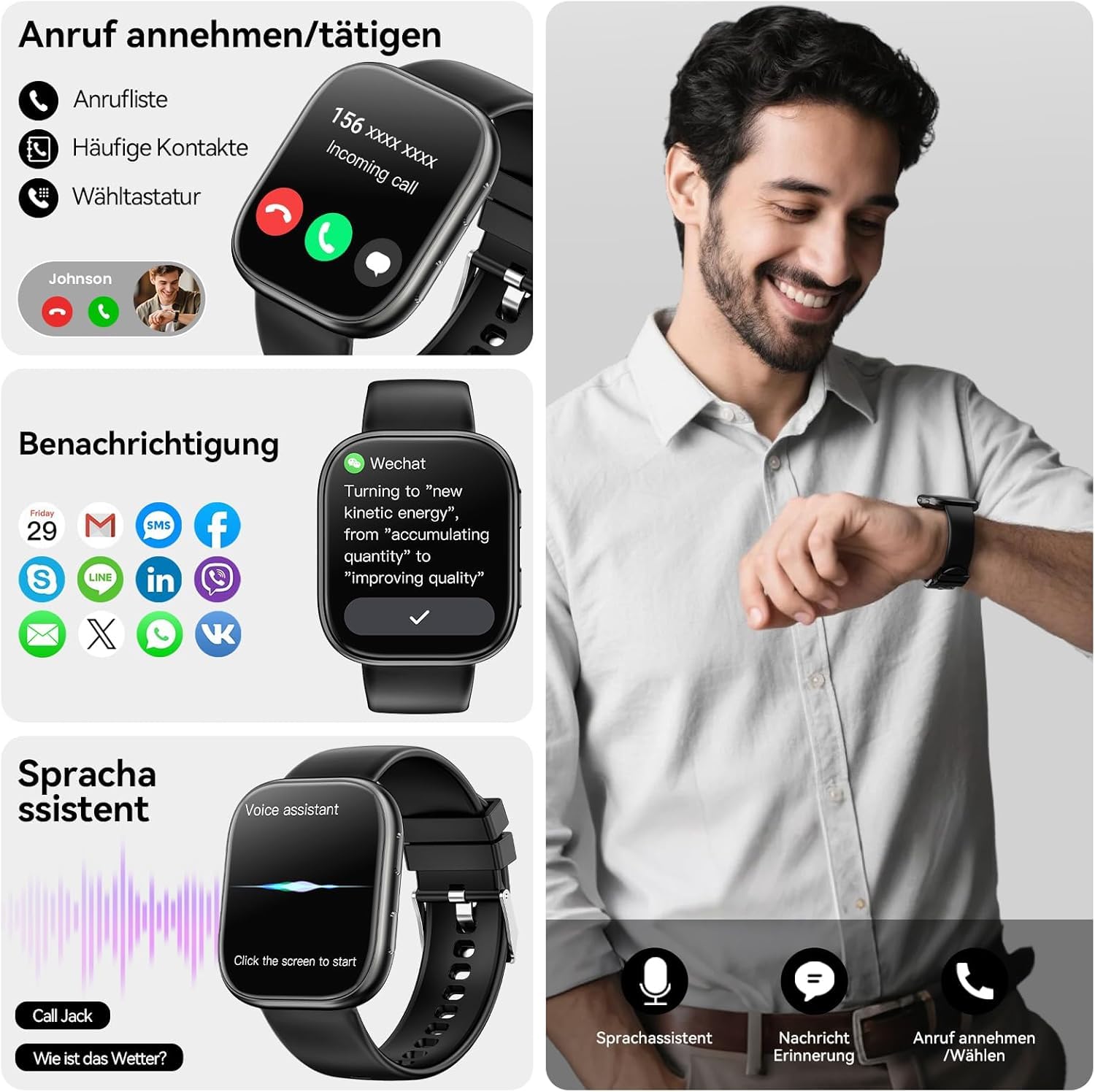 Montre Connectée Femmes, HD Smartwatch Avec Appel Bluetooth Fréquence