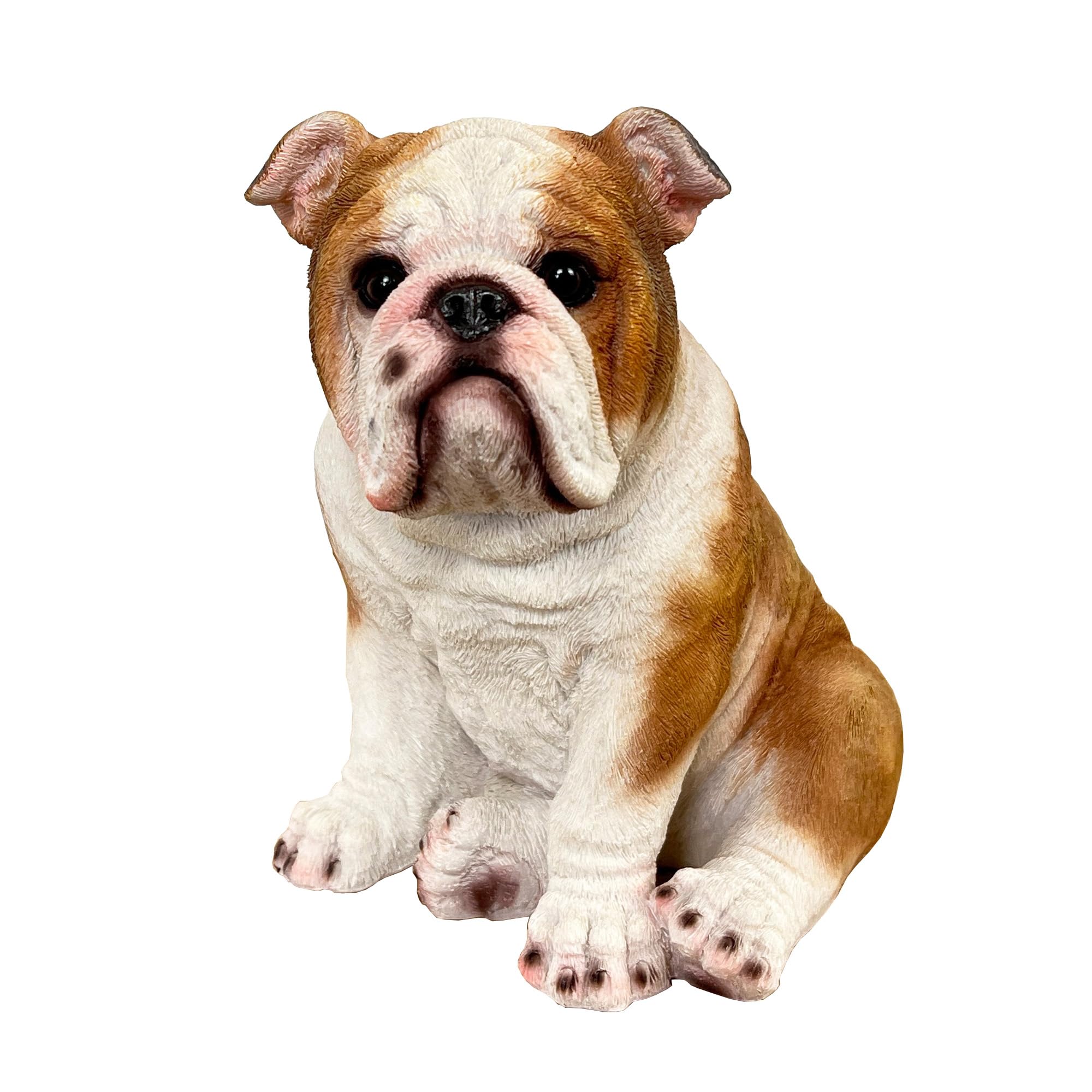 Alfie Francis Brown & White Sitting Bulldog Ornament For Living Room British Collectable English Dog Figurine Statue