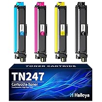 Halloya TN247 TN243CMYK Toner Compatibili per Brother TN247 TN-243CMYK per Toner Brother DCP-L3550CDW MFC L3730CDN MFC-L3750CDW MFC L3770CDW HL-L3270CDW HL-L3210CW (Nero Ciano Giallo Magenta, 4 Pack)