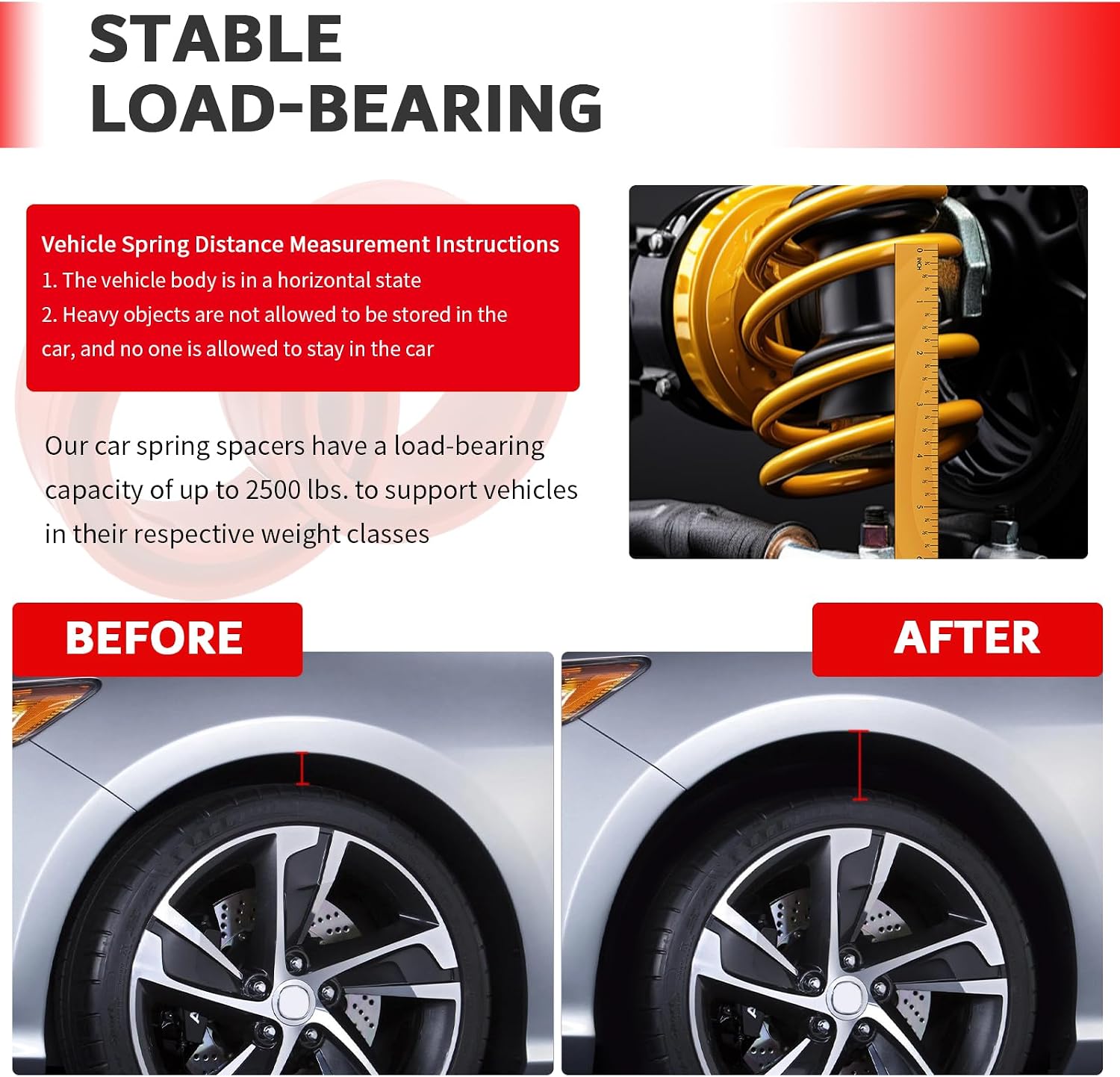 2PCS Coil Spring Spacers for Cars Includes Ties,Upgraded Car Coil Spring Booster Fits 1.5" Springs Spacing Improves Car Stability,Heavy Duty Rear Shocks Springs Spacer (B Type)