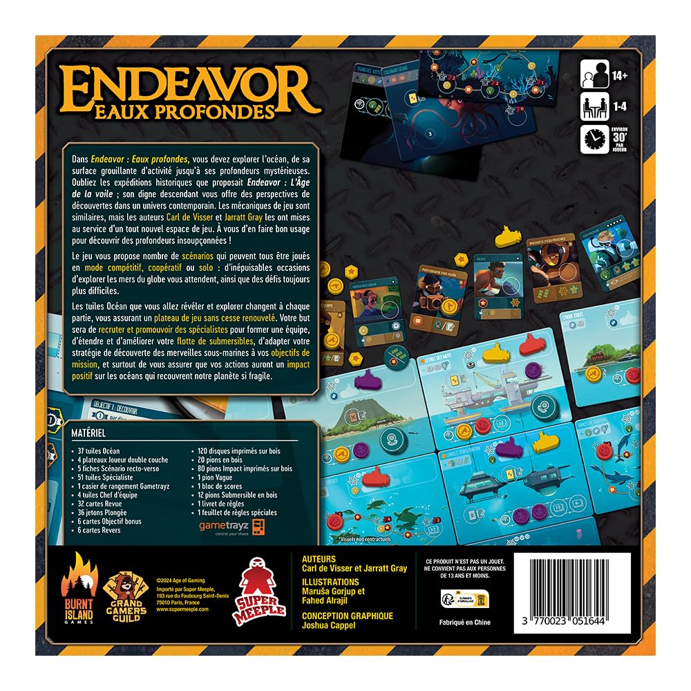 Super Meeple - Endeavor – Eaux Profondes – Jeu de société – Version Française - 1 à 4 joueurs - A partir de 14 ans