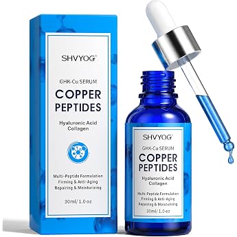 GHK-Cu Copper Peptide Serum Anti-Aging Serum with Copper Tripeptide Multi Peptide & Collagen & Hyaluronic Acid Peptide Serum to Reduce Fine Lines and Improve Skin Elasticity 30ml