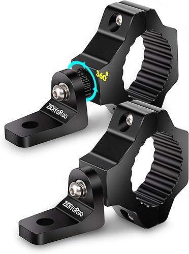 Soportes de barra de luz para UTV - Soportes de luz de 360 para barras antivuelco de 1.75 a 2 pulgadas, soportes de aleación de aluminio sólido para