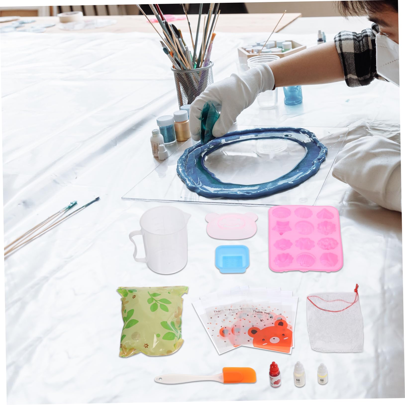 Kit Sapone Fai da Completo per Ragazzo Ragazza e Principianti | Materiali Plastico e Silicone, Base Sapone Colorante Essenza Strumenti Inclusi, per Soap Making e DIY Stile Casuale