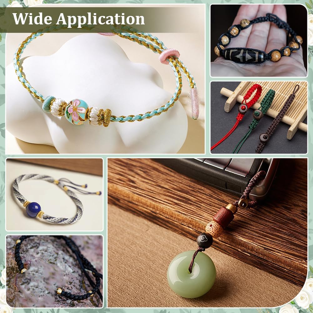 PH PandaHall 150 Yards Black Nylon String 1.5mm Jewelry Beading Thread Bracelet String Wind Chime Cord Blinds Lift Shade Cord for Jewelry Beading Friendship Bracelet Chinese Knotting Macrame Craft - Image 5