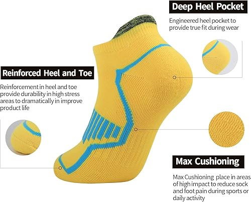 Miniatura 3 de JOYNÉE Calcetines casuales de corte bajo para hombre, paquete de 6 calcetines deportivos cómodos y acolchados