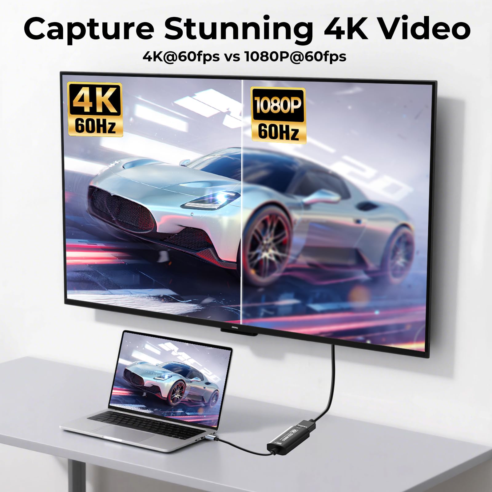 Guermok Tarjeta de captura HDMI 4K a 60FPS, 1080P a 240FPS USB 3.0 HDMI a USB A/C tarjeta de captura de video para transmisión, funciona con Pad, Switch 2/1, PS4/5, Xbox1, Quest3, Mac OS, Windows