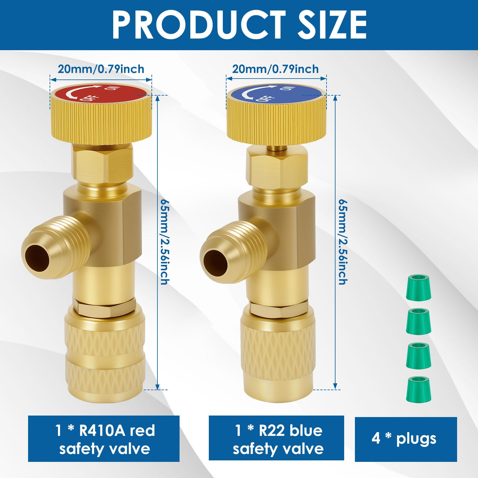 2er-Set Kältemittel-Sicherheitsventil Adapter R410A/R22 – SAE 1/4" Auf 1/4", Messing, Für Klimaanlagen