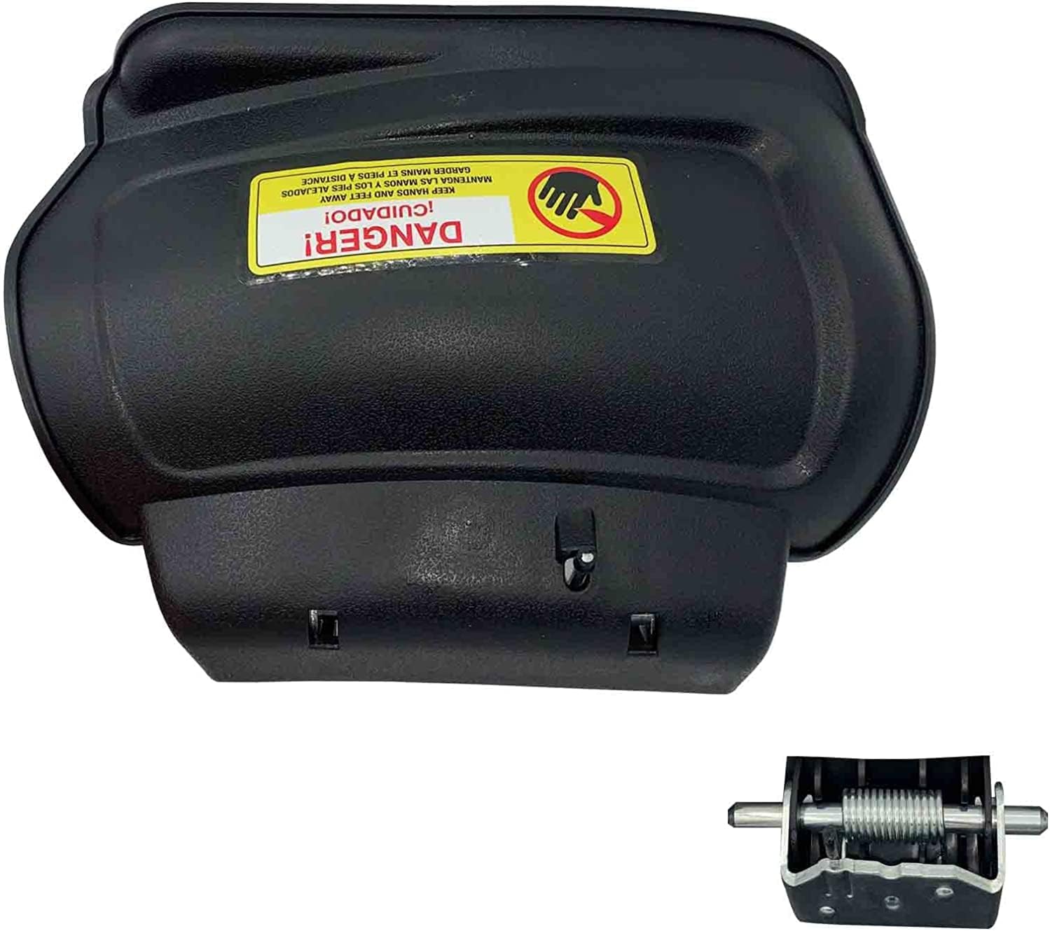 731-07131 Side Discharge Chute with 987-02516A Hinged Mulch Plug Compatible with MTD Lawn Mower 987-02516A 98702516A 98702516 731-7131 731-07131 with Pin and Spring