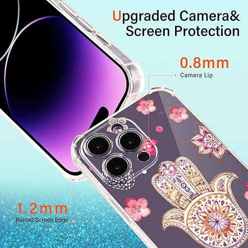 Vista 232 de Roemary Buffertech - Funda protectora para iPhone 13 Pro Max con diseño Golden Retriever, diseño de arcoíris con protector de pantalla