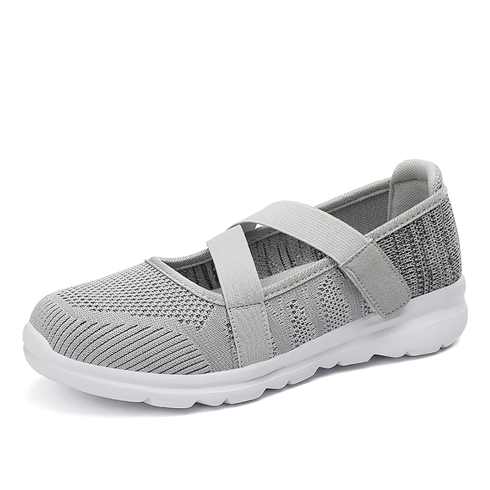 Mary Jane - Scarpe basse da donna, comode, eleganti, in maglia, casual, da infermiera, con supporto per arco plantare