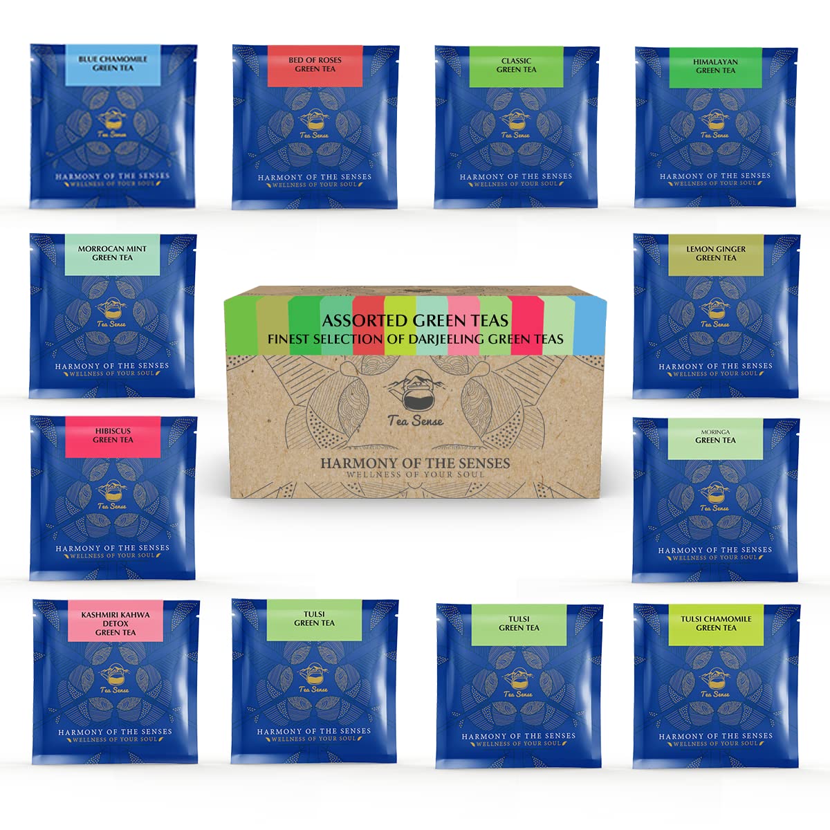 TEA SENSE Best Assorted Tea Sampler Pack (12 Flavours of Green Tea, 15 pcs Pyramid Tea Bags) (B0C68XSFFD) Amazon Price History, Amazon Price Tracker