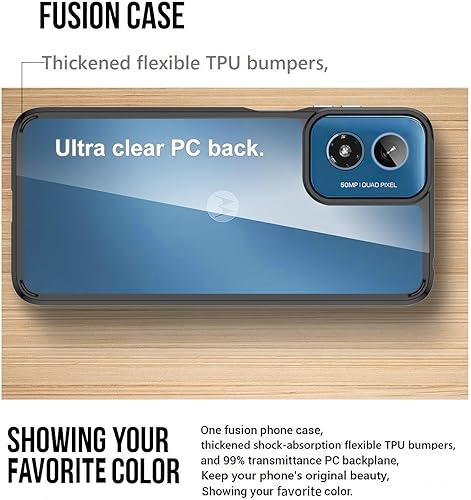 Miniatura 10 de Guarishel Funda transparente para Motorola One 5G Ace, no amarillea Protección militar contra caídas Funda protectora mejorada a prueba de golpes