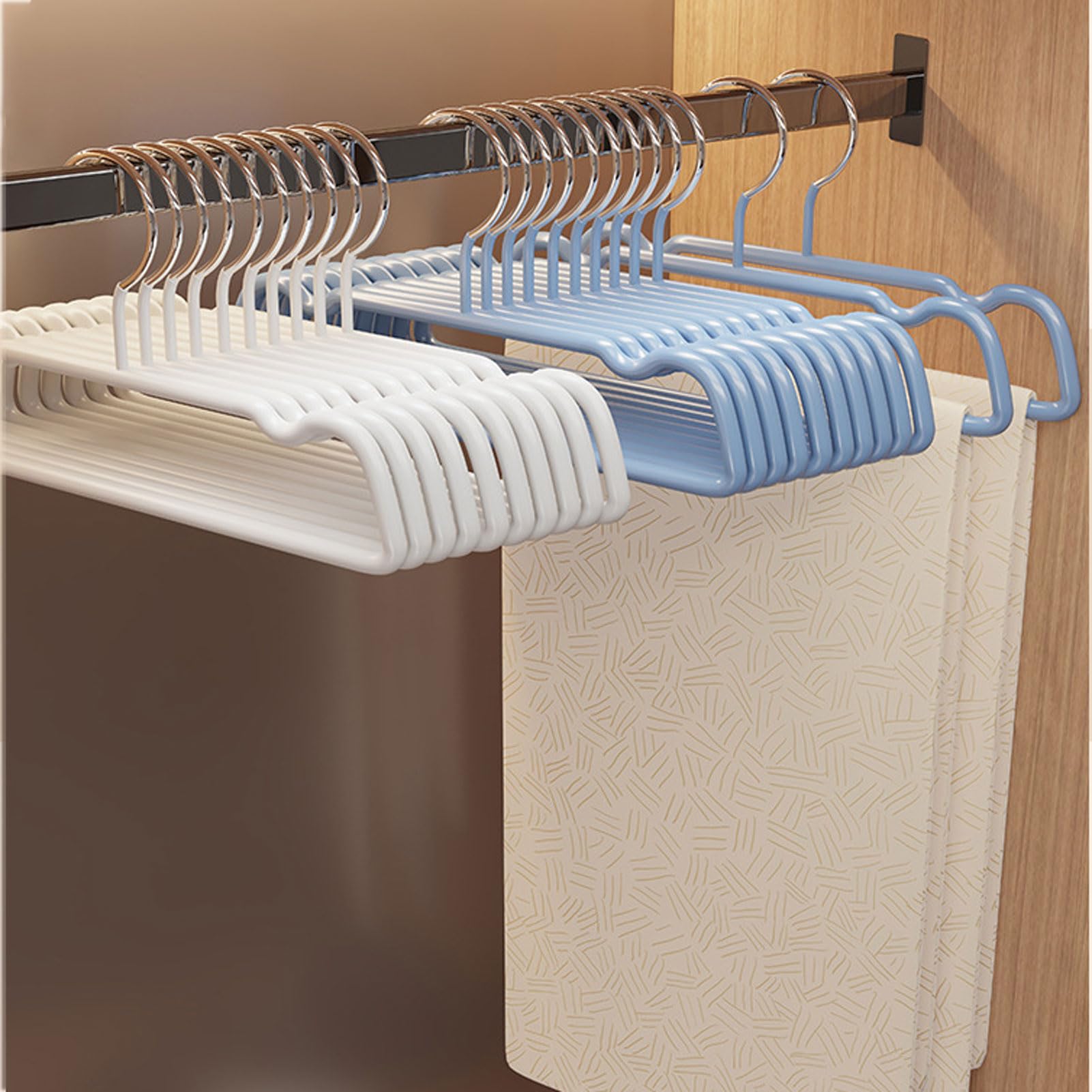 Genérico Ganchos para Pantalones Anti-Deslizantes, Resistentes con Recubrimiento,No Dejan Marca,Ahorradores de Espacio para Ropa y Armario (C 33.5x18cm/13x7in(10 Items))