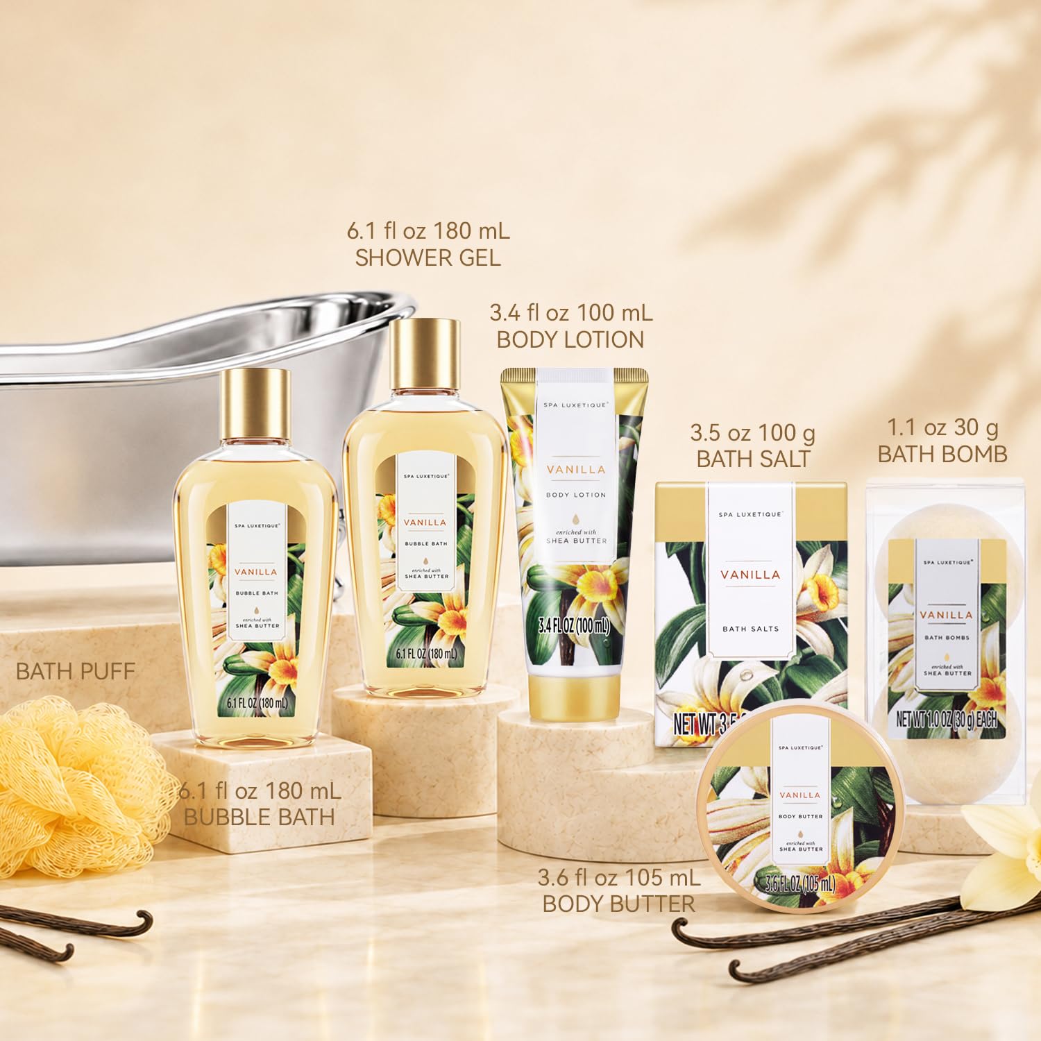Amazon.com : Gift Baskets for Women, Spa Luxetique 8 Pcs Vanilla