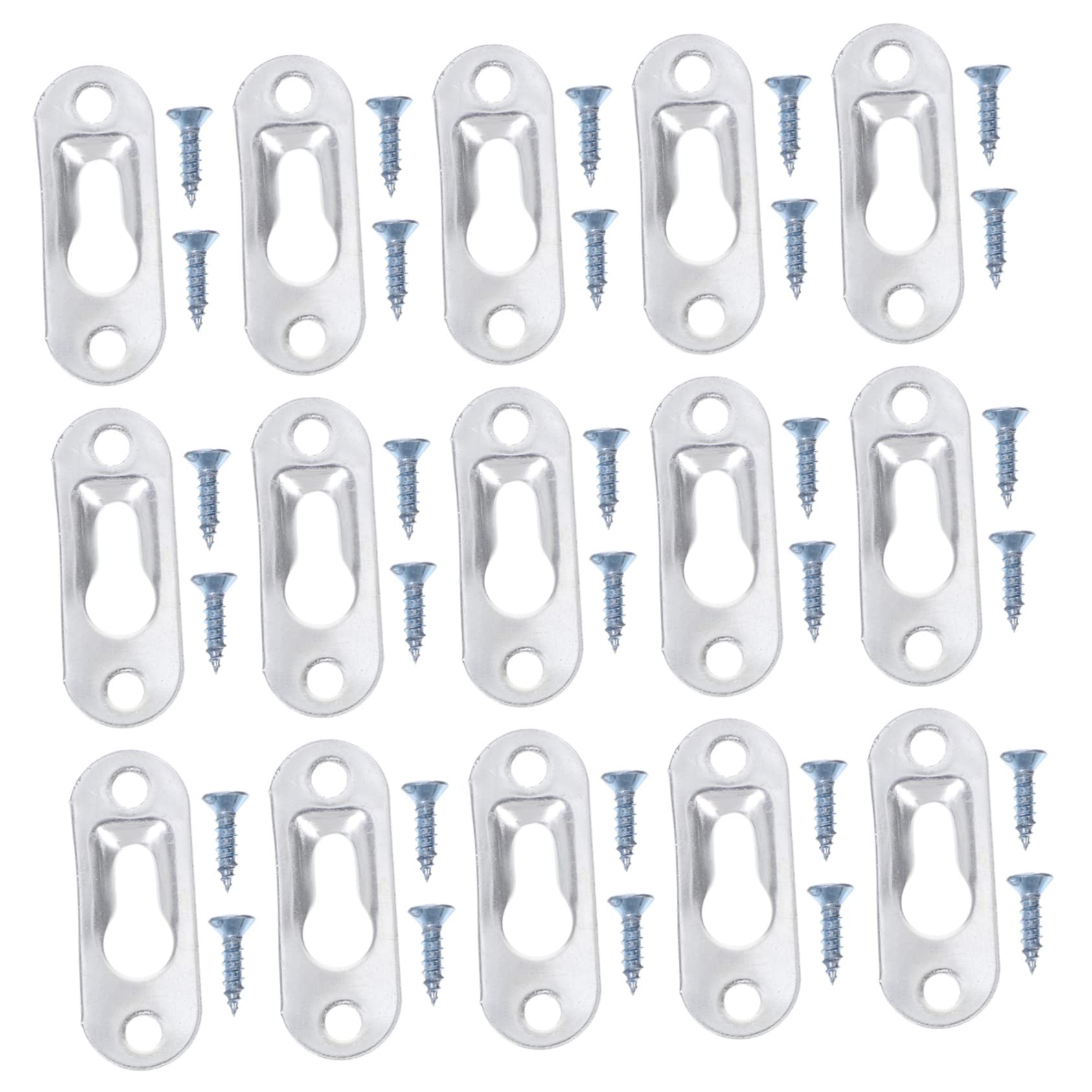 30 Ganci Per Appendere Cornici - Piastre Buco Serratura In Metallo Zincato, Con Viti - Foto 5