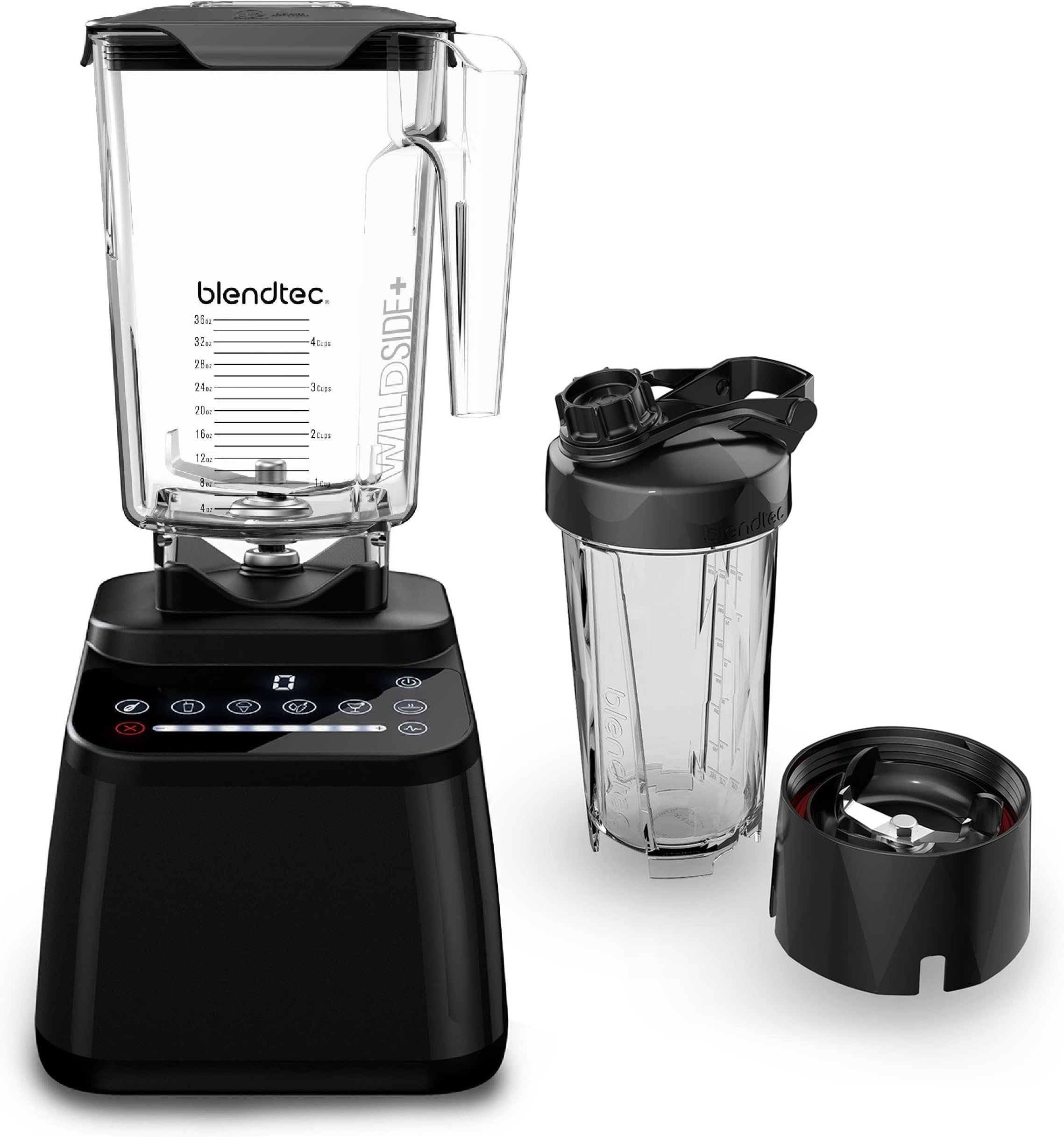Designer Series Blender with 90 oz WildSide+ Jar and 34 oz GO Travel Bottle - Kitchen Blender Bundle - Black