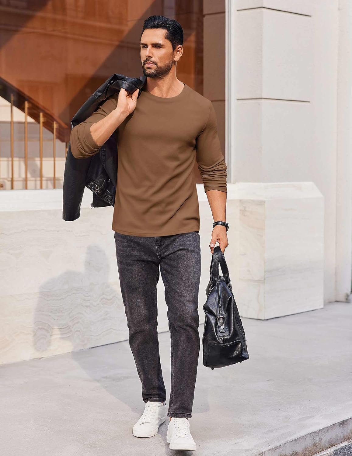 COOFANDY Thermal Shirts for Men Heavyweight Long Sleeve T Shirt Casual Basic Shirts Stretch Crew Neck Undershirts - Image 4